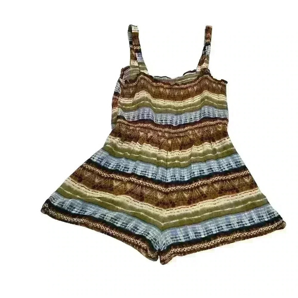 Gypsies & Moondust Womens XL Multicolor Sleeveless Romper Rayon Boho Stretchy - Picture 15 of 16